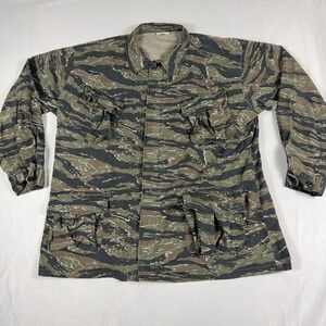 Tiger Stripe Camo Ripstop Military Combat Jacket XXL Regular Rothco BDU Shirt